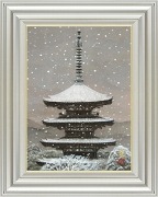 篠田雅典『雪の八坂塔（P6号）』・日本画