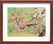 大野草思『紅白梅（F6号）』・日本画