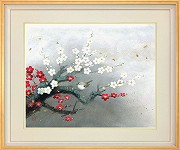 小山田典彦『紅白梅（F10号）』・日本画